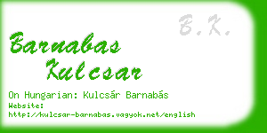 barnabas kulcsar business card