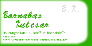 barnabas kulcsar business card